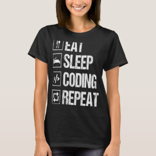 T-shirt Mangez le code de veille Répéter le programmeur d'