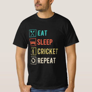 T-shirt Mangez le cricket du sommeil Répéter