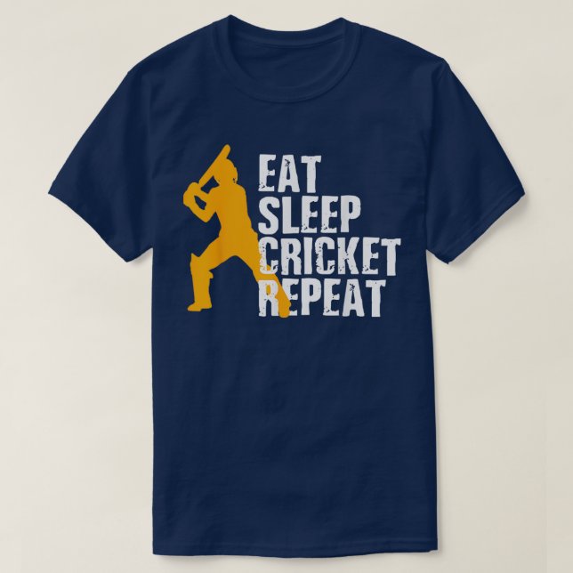 T-shirt Mangez le cricket du sommeil Répéter classique (Design devant)