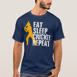 T-shirt Mangez le cricket du sommeil Répéter classique