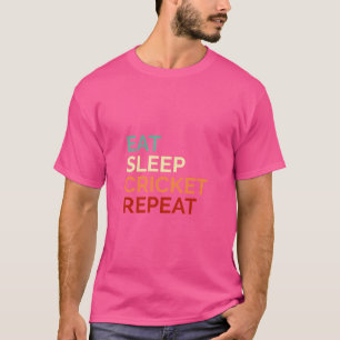 T-shirt Mangez le cricket endormi Répéter Sports Athlète C