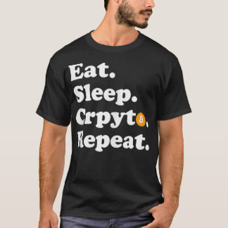 T-shirt Mangez le cristal de sommeil Répéter Bitcoin