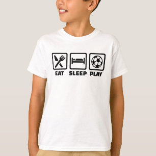 T-shirt Mangez le football de jeu de sommeil