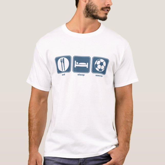 T-shirt mangez le football de sommeil (Devant)