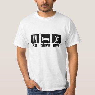 T-shirt Mangez le golf de sommeil - noir