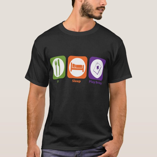T-shirt Mangez le pont de jeu de sommeil (Devant)