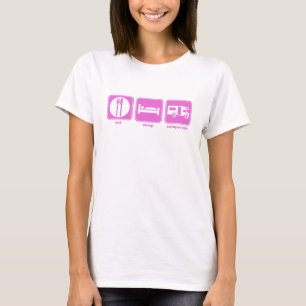 T-shirt mangez le rose campervan de sommeil
