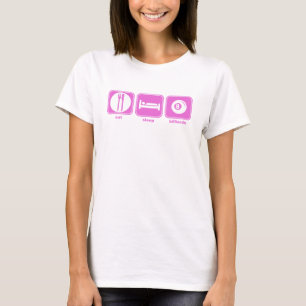 T-shirt mangez le rose de billards de sommeil