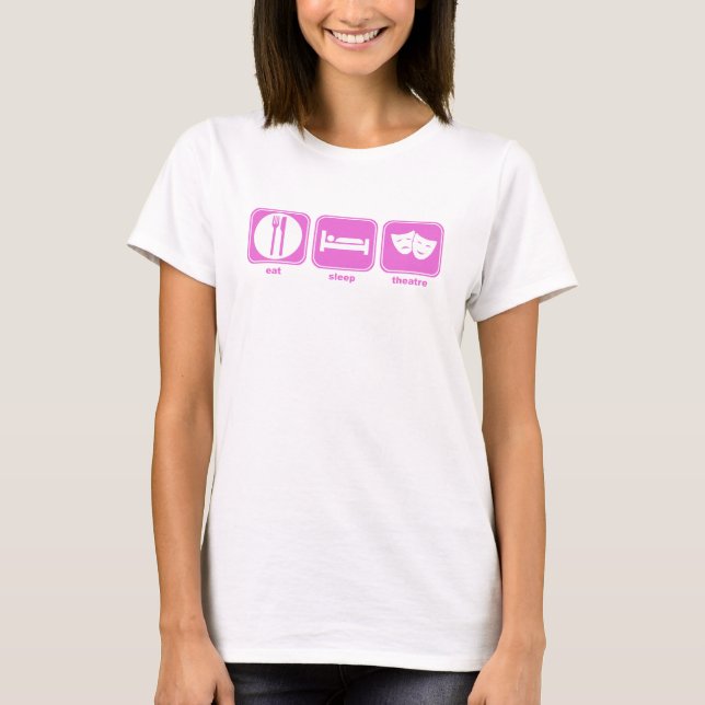 T-shirt mangez le rose de théâtre de sommeil (Devant)