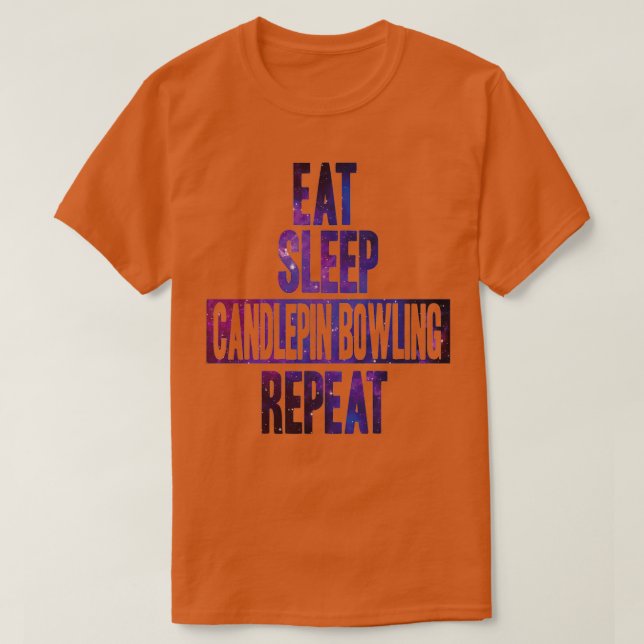T-shirt Mangez le sommeil Bougie Bowling répéter T (Design devant)