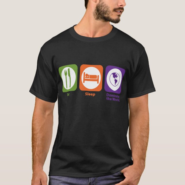 T-shirt Mangez le sommeil dominent le monde (Devant)