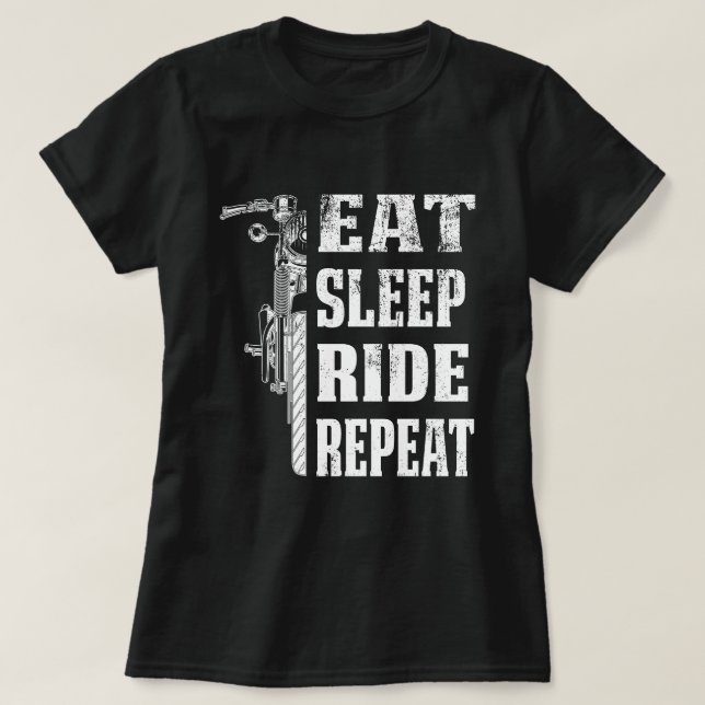 T-shirt Mangez le sommeil en randonnée pédestre Répétez le (Design devant)