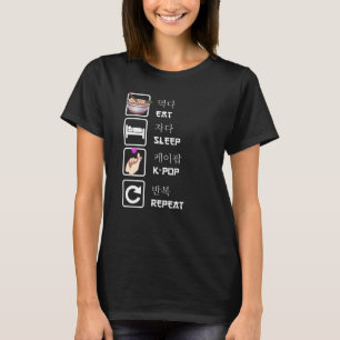 T-shirt Mangez le sommeil K-Pop Répétez la musique Kpop