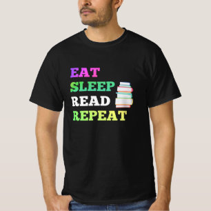 T-shirt Mangez le sommeil Lire la lecture Répéter pour l