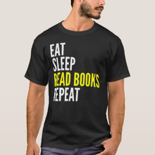T-shirt Mangez le sommeil Lire les livres Lecture répétée