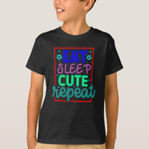 T-shirt Mangez le sommeil mignon répéter