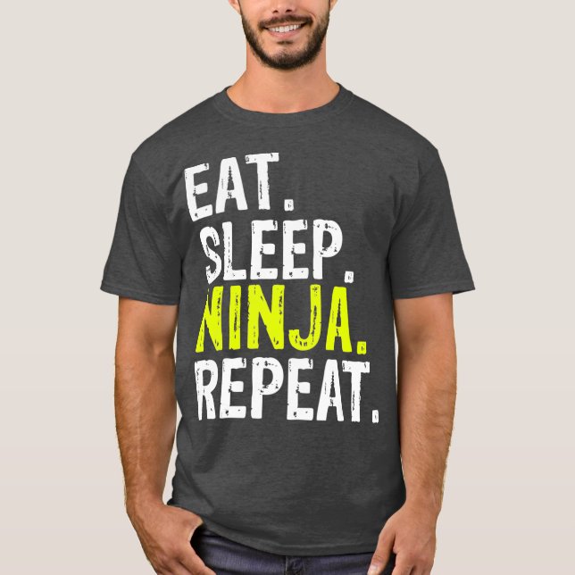 T-shirt Mangez le sommeil Ninja Répéter le cadeau (2) (Devant)