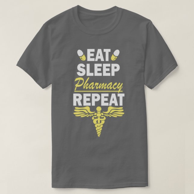 T-shirt Mangez le sommeil pharmacie Répéter 14 (Design devant)