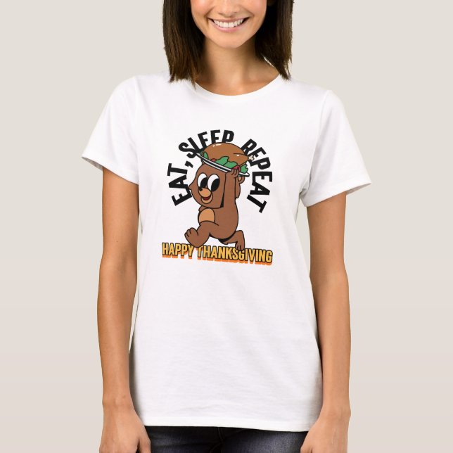 T-shirt Mangez le sommeil Répéter le Bon thanksgiving Tee  (Devant)