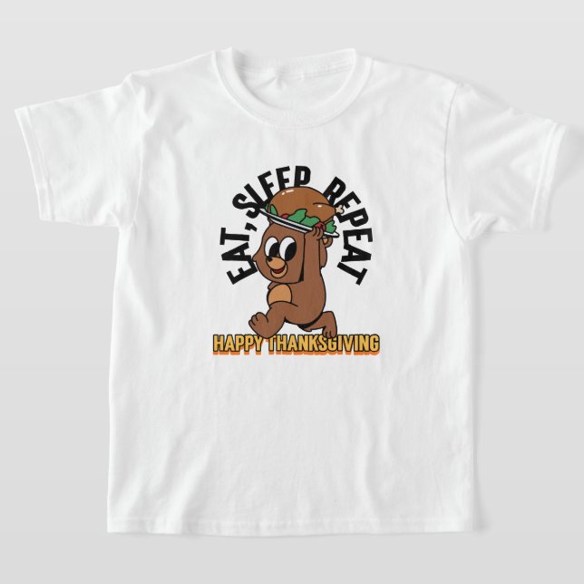 T-shirt Mangez le sommeil Répétez le Bon thanksgiving T-sh (Poser)