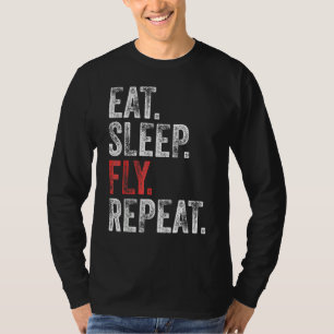T-shirt Mangez le sommeil Vol Répéter le pilote de l'aviat