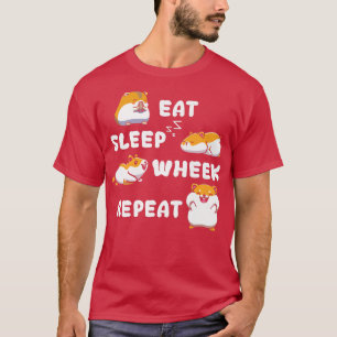 T-shirt Mangez le sommeil Wheek Guinée Cochon Rodent Cavie