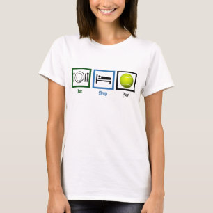 T-shirt Mangez le tennis de jeu de sommeil