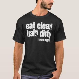 T-shirt mangez le train propre sale - pièce en t de base