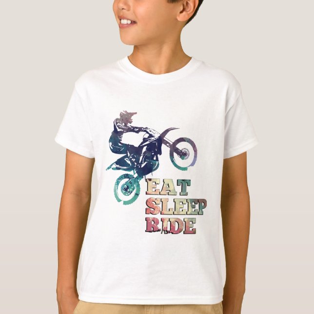 T-shirt Mangez le vélo de saleté de tour de sommeil (Devant)