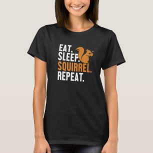 T-shirt Mangez l'écureuil du sommeil Répéter Fox gris-est