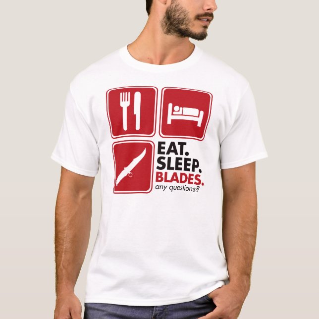 T-shirt Mangez les lames de sommeil - rouge (Devant)