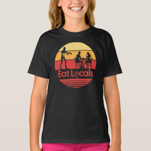 T-shirt Mangez les locaux Humour Zombie