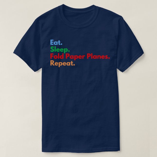 T-shirt Mangez les plans de papier plié de veille Répéter (Design devant)