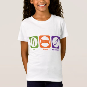 T-Shirt Mangez l'harmonica de jeu de sommeil