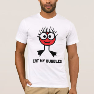 T-shirt Mangez mes bulles - caractère rouge de bain