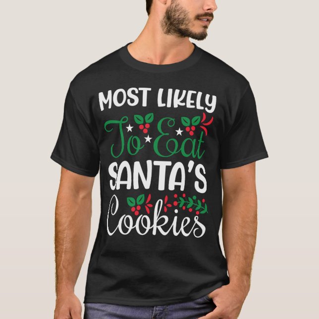 T-shirt Mangez Père Noël Cookies Fantastiques Noël (Devant)