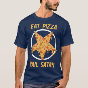 T-shirt Mangez Pizza Hail Satan Devil Pizza