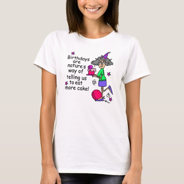 T-shirt Mangez plus de gâteau Humour d'anniversaire (Devant)