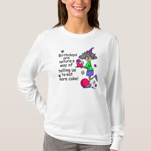 T-shirt Mangez plus de gâteau Humour d'anniversaire (Devant)