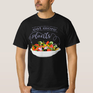 T-shirt Mangez plus de plantes frais motivation salade let