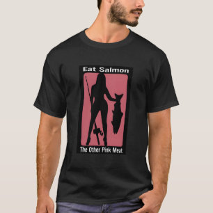 T-shirt Mangez Saumon L'Autre Viande Rose