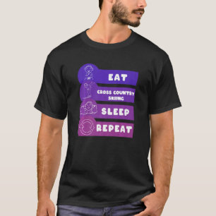 T-shirt Mangez Ski de fond Sommeil Répéter