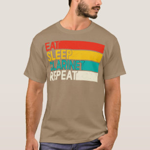 T-shirt Mangez Sleap Clarinet Répéter Drôle Joueur Clarine