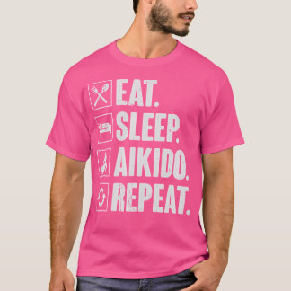 T-shirt Mangez Sleep Aikido Répéter Funny Aikido Martial A