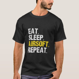 T-shirt Mangez Sleep Airsoft Repeat Air Soft Funny Cadeau