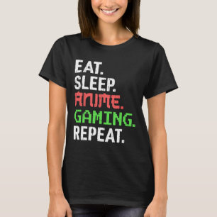 T-shirt Mangez Sleep Anime Jeu Répéter Funny Gamer Anime V