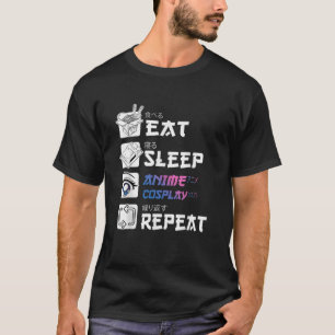 T-shirt Mangez Sleep Anime Repeat Animegao Kigurumi Anime