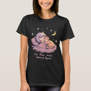 T-shirt Mangez Sleep Anime Répéter Chemises Manga Hommes F
