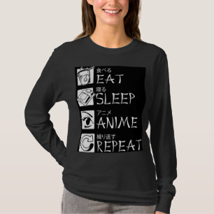 T-shirt Mangez Sleep Anime Répétez L'Idée Cadeau Cosplayer