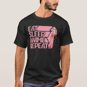 T-shirt Mangez Sleep Anime Tee Vintage Japon Kawaii Anime 